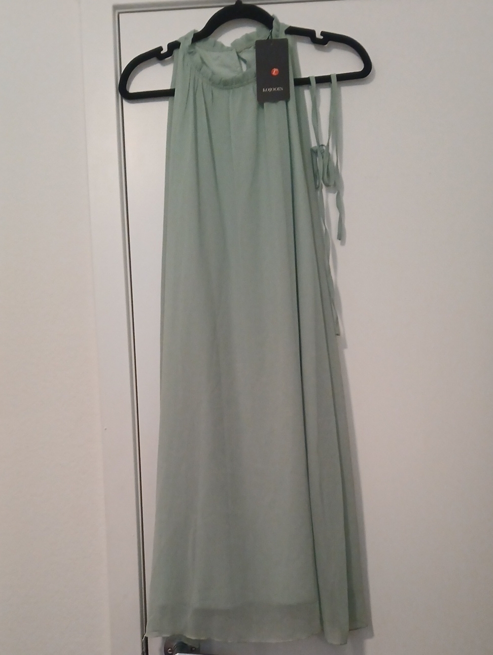Sage Green Halter-Style Maxi Skirt